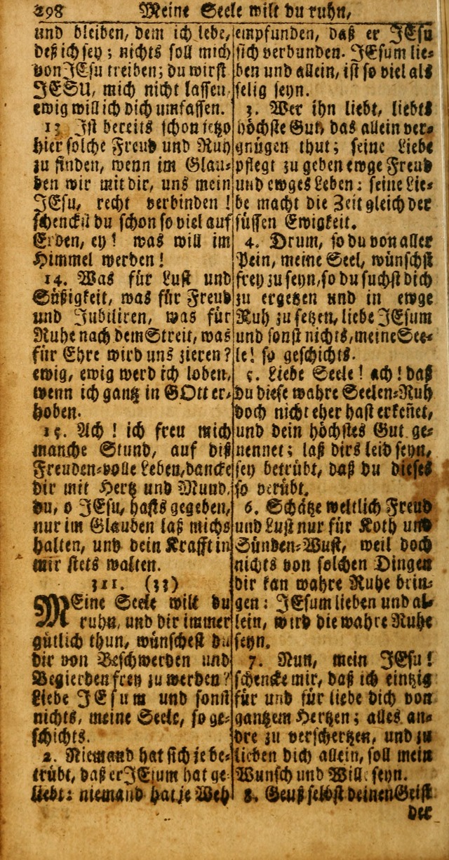 Das Kleine Davidische Psalterspiel der Kinder Zions: von alten und neuen auserlesenen Geistes-Gesängen allen wahren heuls-begierigen säuglingen der weisheit, infonderheit aber denen Gemeinden ... page 298