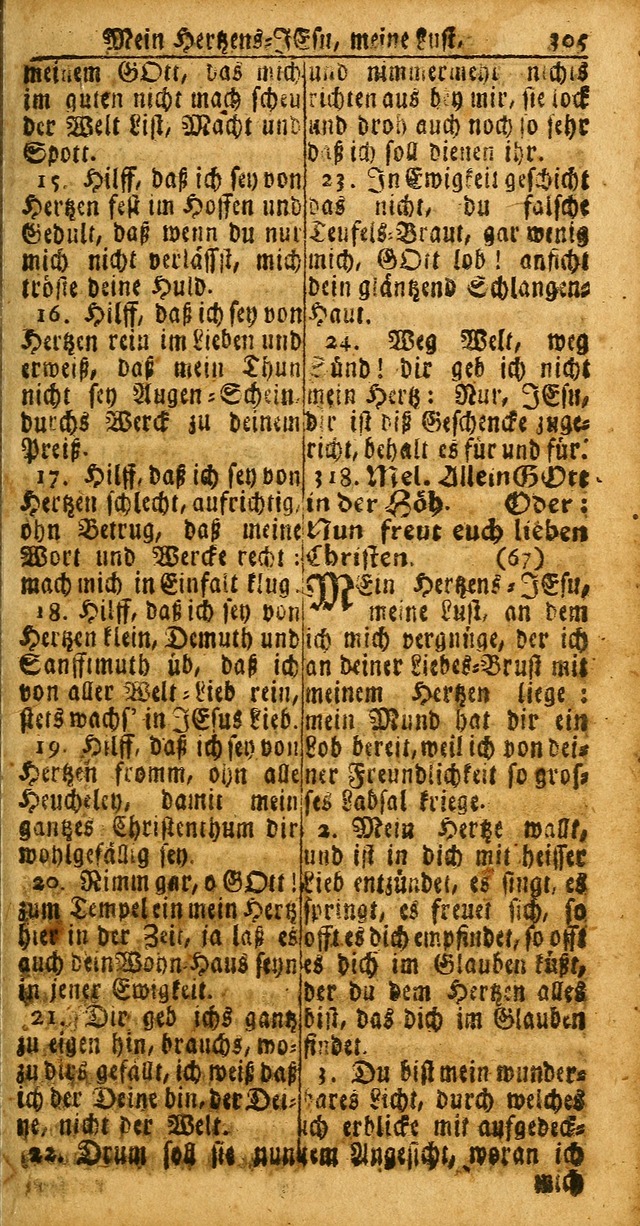 Das Kleine Davidische Psalterspiel der Kinder Zions: von alten und neuen auserlesenen Geistes-Gesängen allen wahren heuls-begierigen säuglingen der weisheit, infonderheit aber denen Gemeinden ... page 305