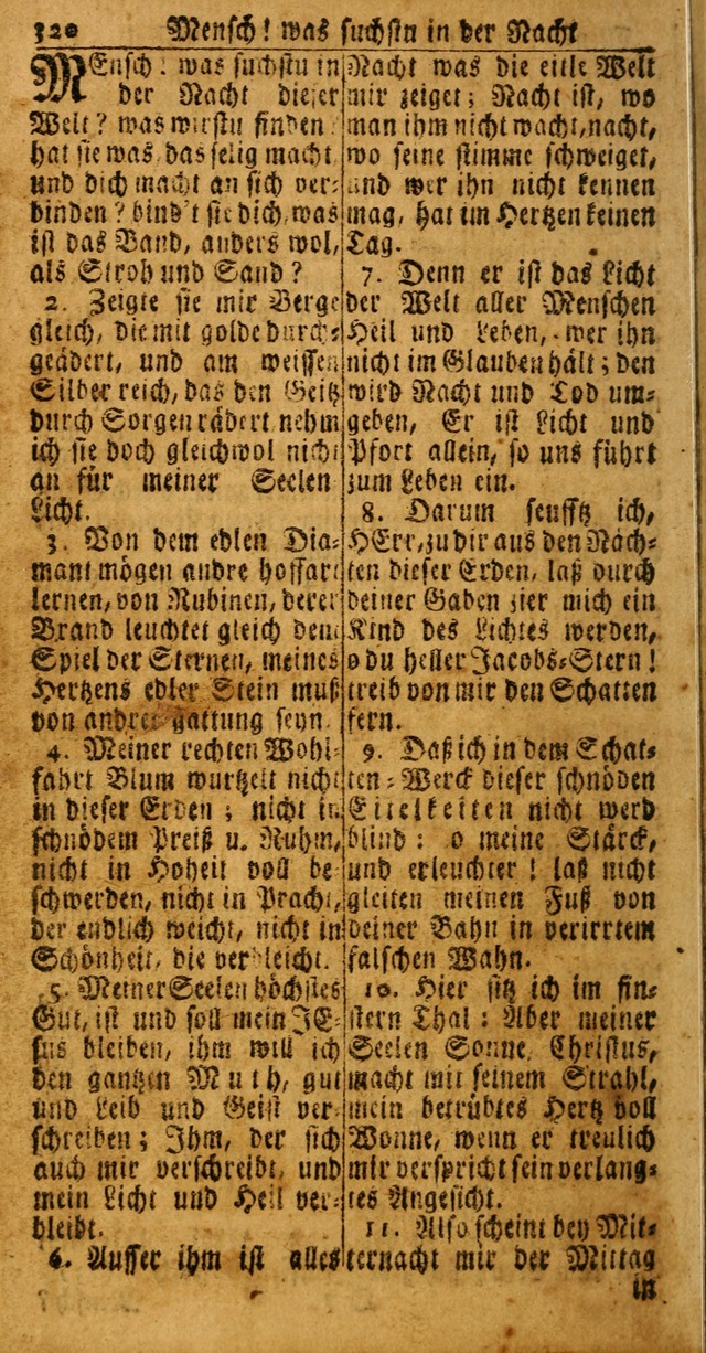 Das Kleine Davidische Psalterspiel der Kinder Zions: von alten und neuen auserlesenen Geistes-Gesängen allen wahren heuls-begierigen säuglingen der weisheit, infonderheit aber denen Gemeinden ... page 320