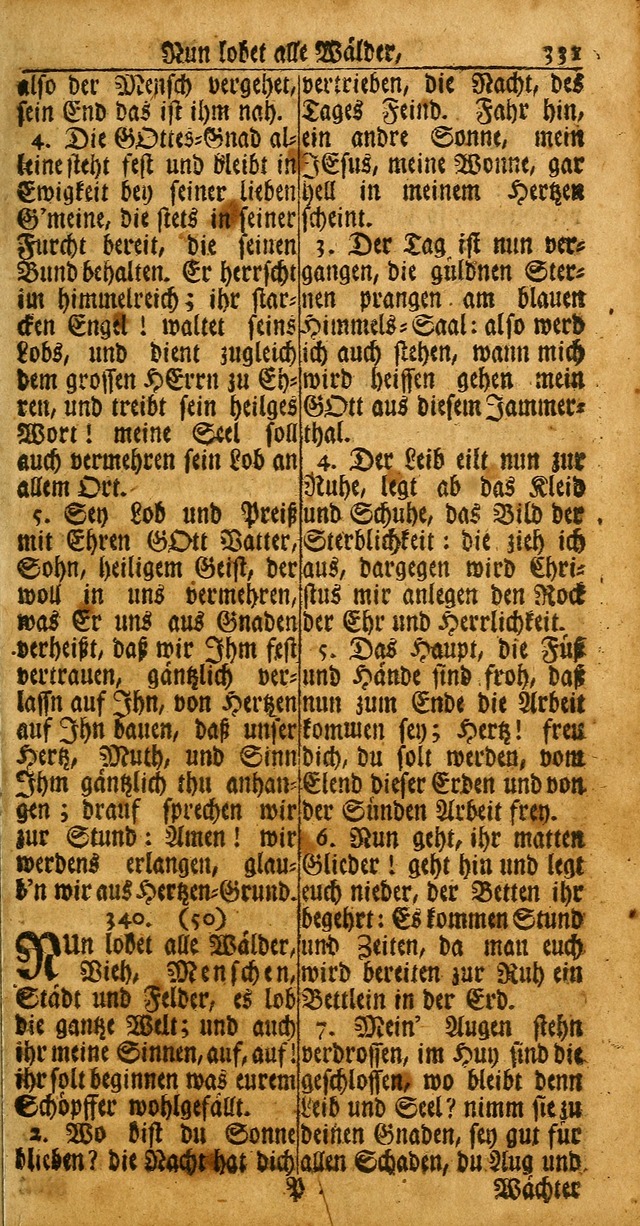 Das Kleine Davidische Psalterspiel der Kinder Zions: von alten und neuen auserlesenen Geistes-Gesängen allen wahren heuls-begierigen säuglingen der weisheit, infonderheit aber denen Gemeinden ... page 331