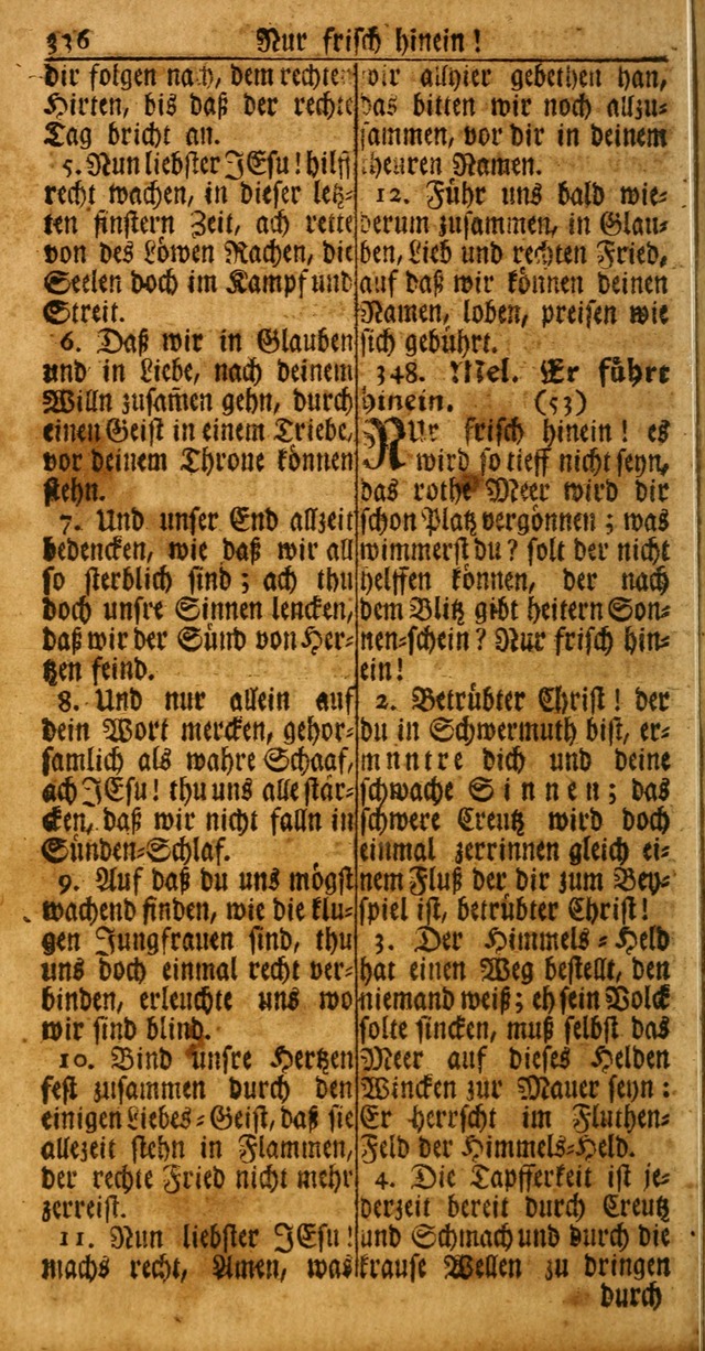 Das Kleine Davidische Psalterspiel der Kinder Zions: von alten und neuen auserlesenen Geistes-Gesängen allen wahren heuls-begierigen säuglingen der weisheit, infonderheit aber denen Gemeinden ... page 336