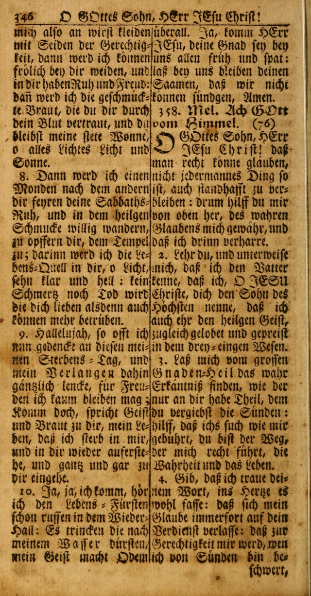 Das Kleine Davidische Psalterspiel der Kinder Zions: von alten und neuen auserlesenen Geistes-Gesängen allen wahren heuls-begierigen säuglingen der weisheit, infonderheit aber denen Gemeinden ... page 346