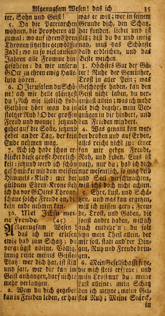 Das Kleine Davidische Psalterspiel der Kinder Zions: von alten und neuen auserlesenen Geistes-Gesängen allen wahren heuls-begierigen säuglingen der weisheit, infonderheit aber denen Gemeinden ... page 35