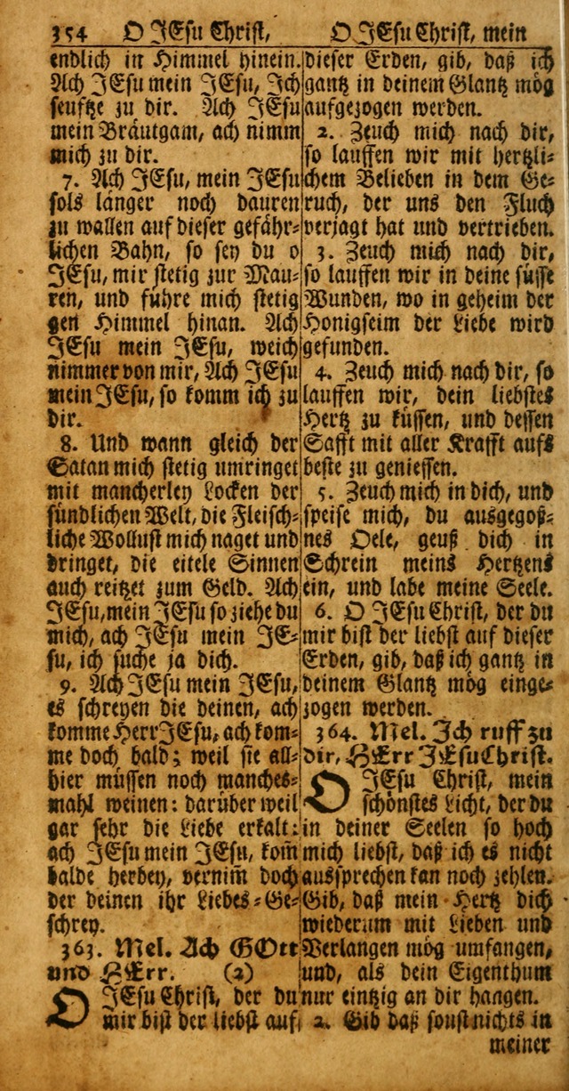 Das Kleine Davidische Psalterspiel der Kinder Zions: von alten und neuen auserlesenen Geistes-Gesängen allen wahren heuls-begierigen säuglingen der weisheit, infonderheit aber denen Gemeinden ... page 354