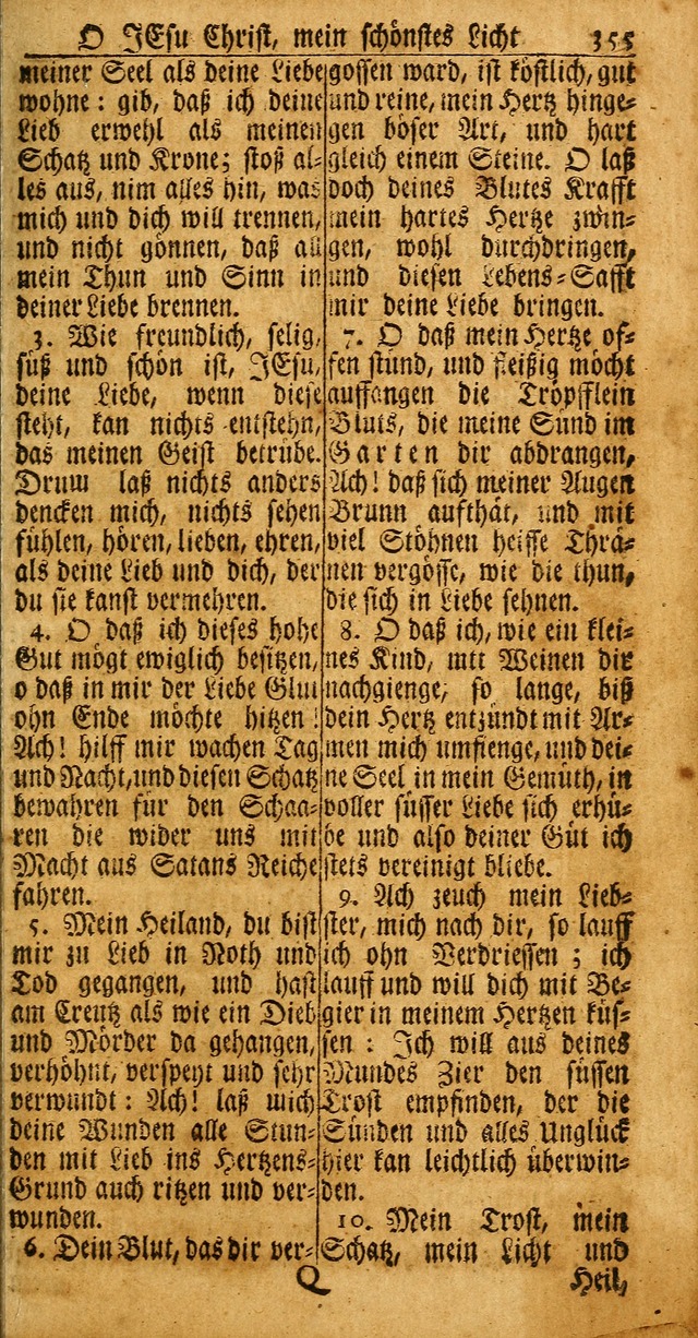 Das Kleine Davidische Psalterspiel der Kinder Zions: von alten und neuen auserlesenen Geistes-Gesängen allen wahren heuls-begierigen säuglingen der weisheit, infonderheit aber denen Gemeinden ... page 355