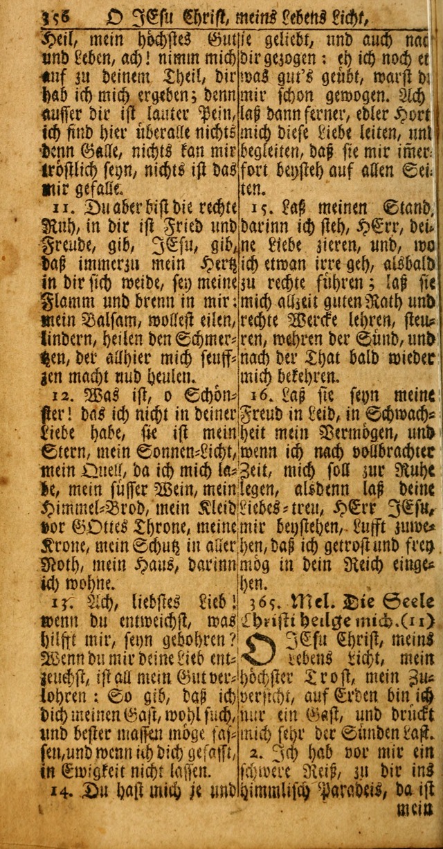 Das Kleine Davidische Psalterspiel der Kinder Zions: von alten und neuen auserlesenen Geistes-Gesängen allen wahren heuls-begierigen säuglingen der weisheit, infonderheit aber denen Gemeinden ... page 356