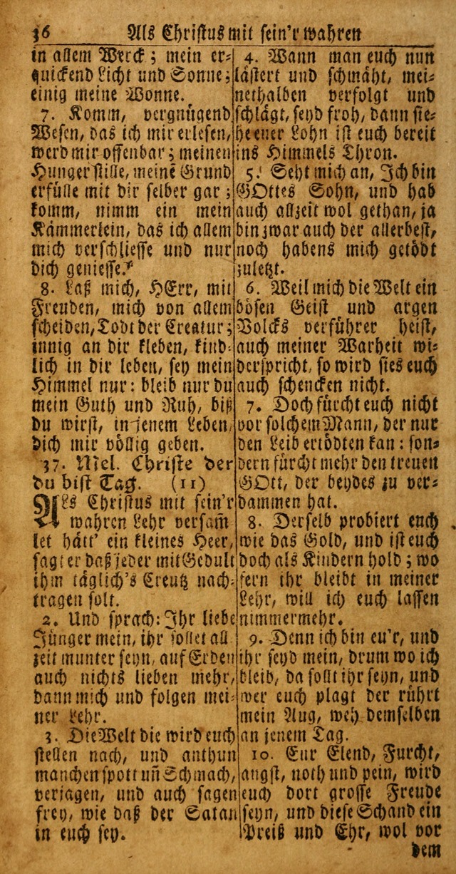 Das Kleine Davidische Psalterspiel der Kinder Zions: von alten und neuen auserlesenen Geistes-Gesängen allen wahren heuls-begierigen säuglingen der weisheit, infonderheit aber denen Gemeinden ... page 36