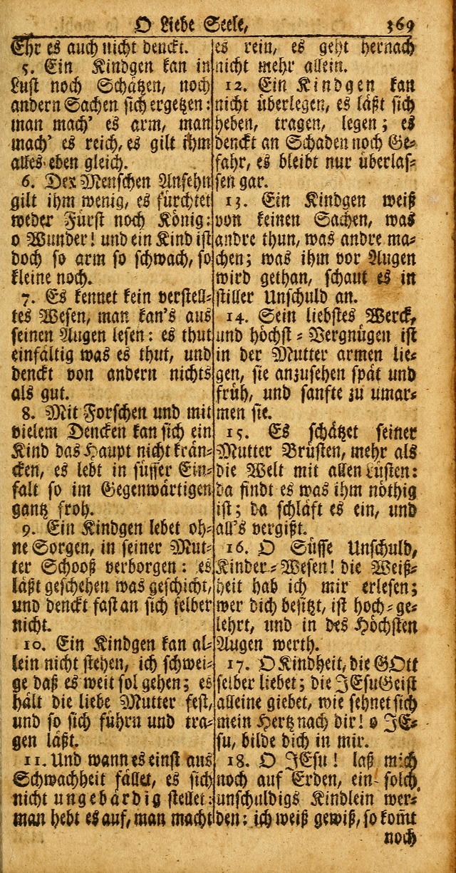 Das Kleine Davidische Psalterspiel der Kinder Zions: von alten und neuen auserlesenen Geistes-Gesängen allen wahren heuls-begierigen säuglingen der weisheit, infonderheit aber denen Gemeinden ... page 369