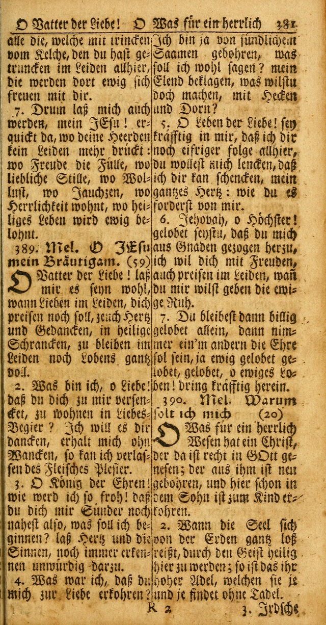 Das Kleine Davidische Psalterspiel der Kinder Zions: von alten und neuen auserlesenen Geistes-Gesängen allen wahren heuls-begierigen säuglingen der weisheit, infonderheit aber denen Gemeinden ... page 381