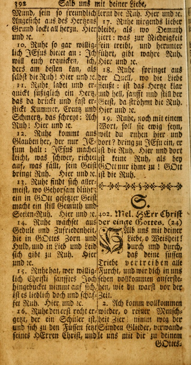 Das Kleine Davidische Psalterspiel der Kinder Zions: von alten und neuen auserlesenen Geistes-Gesängen allen wahren heuls-begierigen säuglingen der weisheit, infonderheit aber denen Gemeinden ... page 392