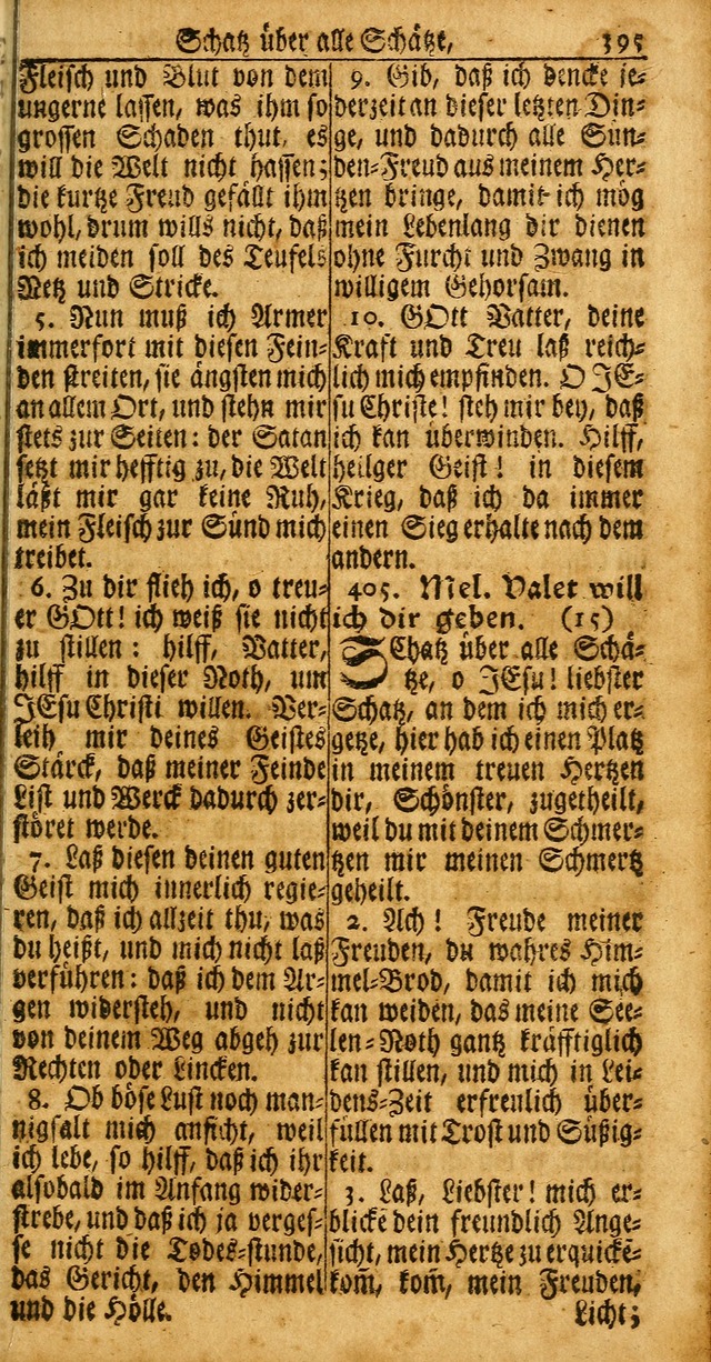 Das Kleine Davidische Psalterspiel der Kinder Zions: von alten und neuen auserlesenen Geistes-Gesängen allen wahren heuls-begierigen säuglingen der weisheit, infonderheit aber denen Gemeinden ... page 395