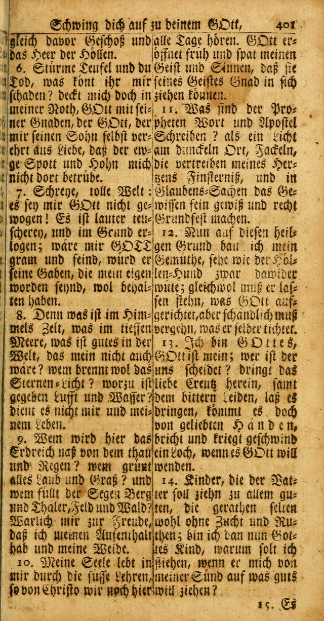 Das Kleine Davidische Psalterspiel der Kinder Zions: von alten und neuen auserlesenen Geistes-Gesängen allen wahren heuls-begierigen säuglingen der weisheit, infonderheit aber denen Gemeinden ... page 401