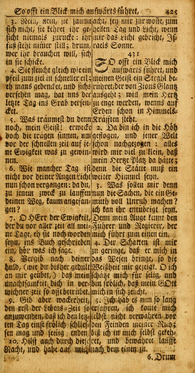 Das Kleine Davidische Psalterspiel der Kinder Zions: von alten und neuen auserlesenen Geistes-Gesängen allen wahren heuls-begierigen säuglingen der weisheit, infonderheit aber denen Gemeinden ... page 425