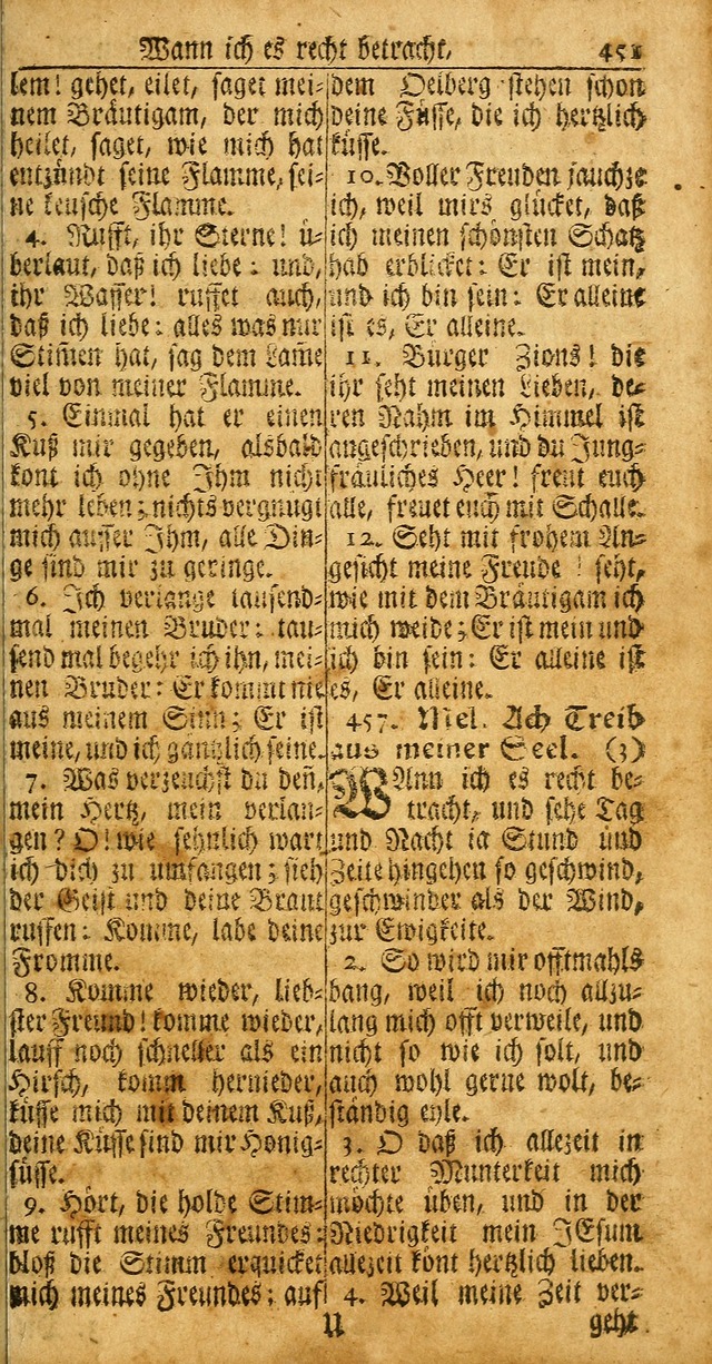 Das Kleine Davidische Psalterspiel der Kinder Zions: von alten und neuen auserlesenen Geistes-Gesängen allen wahren heuls-begierigen säuglingen der weisheit, infonderheit aber denen Gemeinden ... page 451