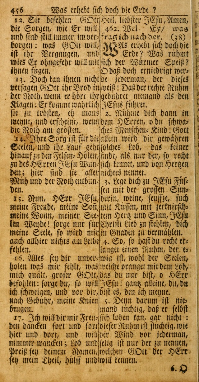 Das Kleine Davidische Psalterspiel der Kinder Zions: von alten und neuen auserlesenen Geistes-Gesängen allen wahren heuls-begierigen säuglingen der weisheit, infonderheit aber denen Gemeinden ... page 456