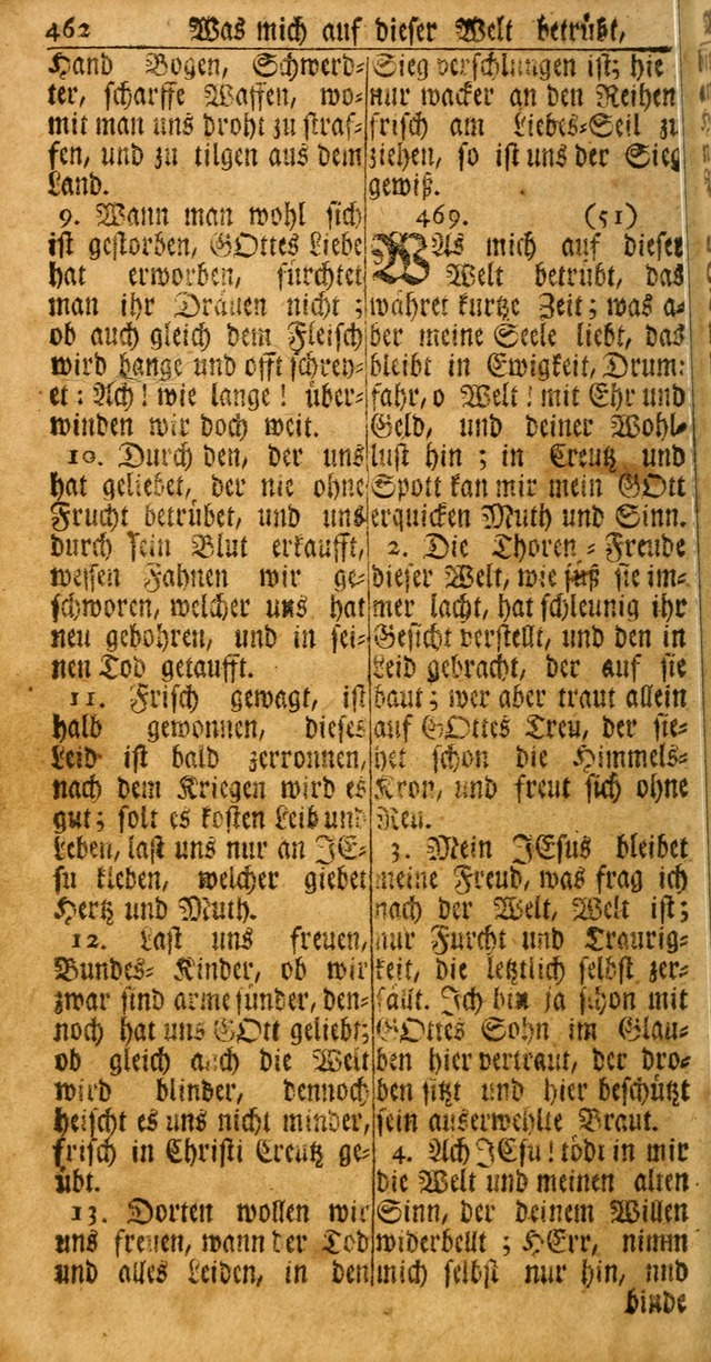 Das Kleine Davidische Psalterspiel der Kinder Zions: von alten und neuen auserlesenen Geistes-Gesängen allen wahren heuls-begierigen säuglingen der weisheit, infonderheit aber denen Gemeinden ... page 462