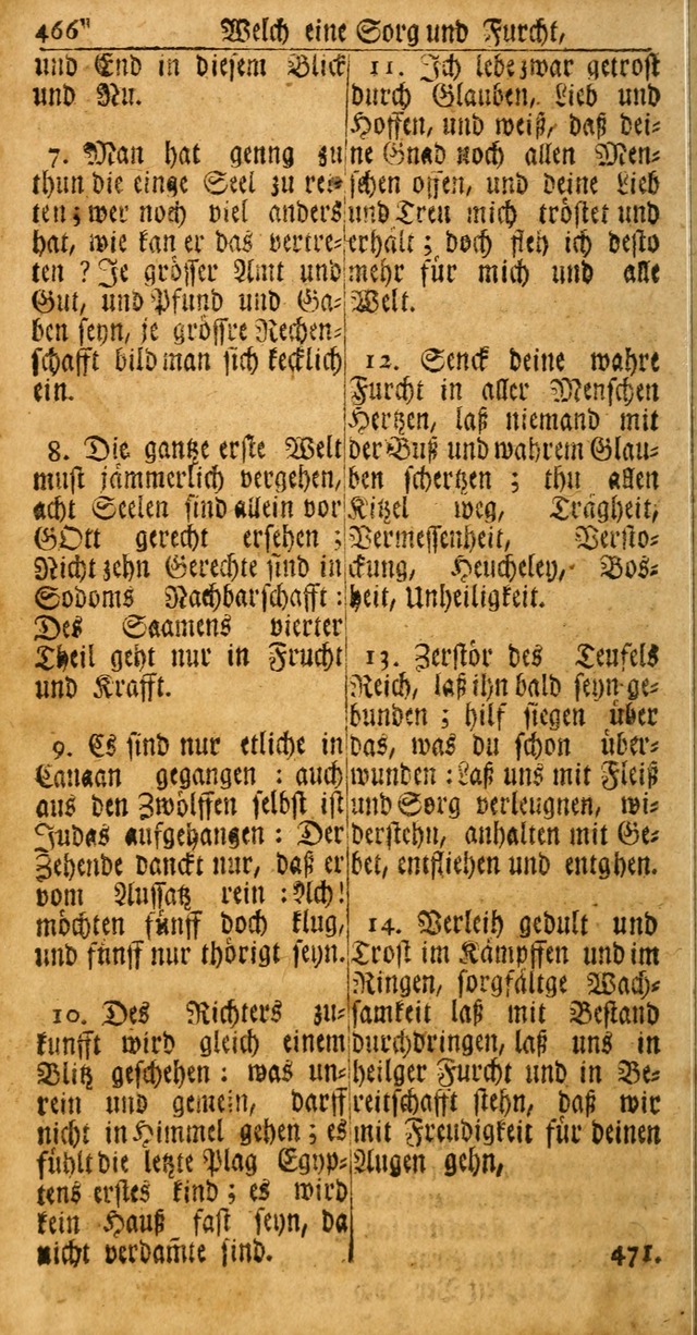 Das Kleine Davidische Psalterspiel der Kinder Zions: von alten und neuen auserlesenen Geistes-Gesängen allen wahren heuls-begierigen säuglingen der weisheit, infonderheit aber denen Gemeinden ... page 466