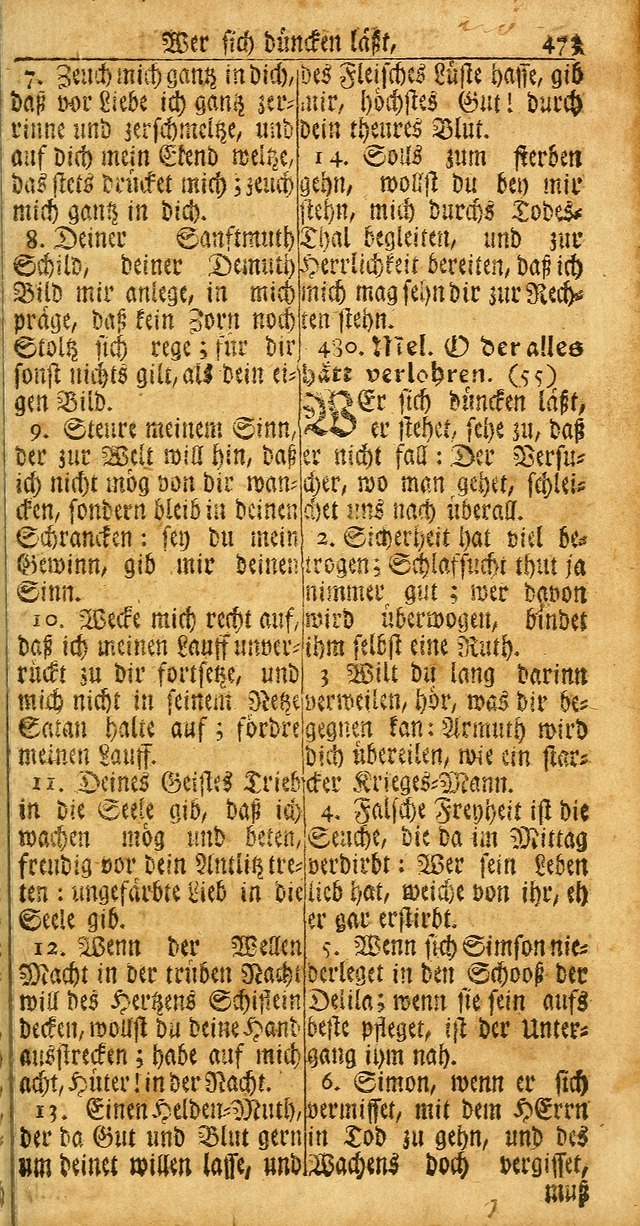 Das Kleine Davidische Psalterspiel der Kinder Zions: von alten und neuen auserlesenen Geistes-Gesängen allen wahren heuls-begierigen säuglingen der weisheit, infonderheit aber denen Gemeinden ... page 473