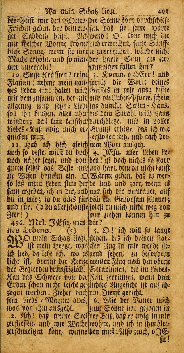 Das Kleine Davidische Psalterspiel der Kinder Zions: von alten und neuen auserlesenen Geistes-Gesängen allen wahren heuls-begierigen säuglingen der weisheit, infonderheit aber denen Gemeinden ... page 491