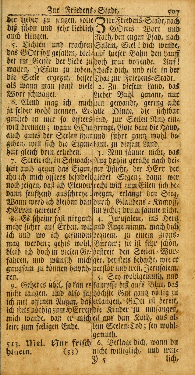 Das Kleine Davidische Psalterspiel der Kinder Zions: von alten und neuen auserlesenen Geistes-Gesängen allen wahren heuls-begierigen säuglingen der weisheit, infonderheit aber denen Gemeinden ... page 507