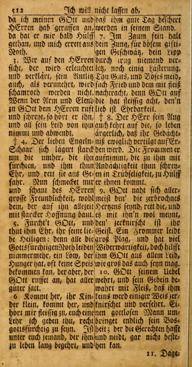 Das Kleine Davidische Psalterspiel der Kinder Zions: von alten und neuen auserlesenen Geistes-Gesängen allen wahren heuls-begierigen säuglingen der weisheit, infonderheit aber denen Gemeinden ... page 512