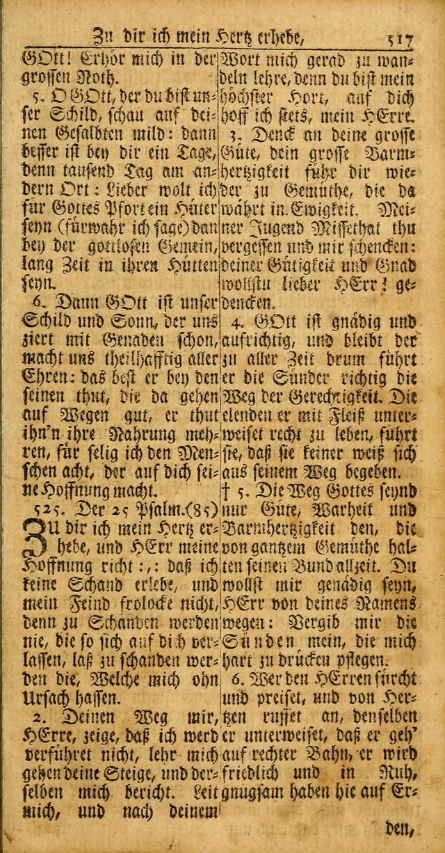 Das Kleine Davidische Psalterspiel der Kinder Zions: von alten und neuen auserlesenen Geistes-Gesängen allen wahren heuls-begierigen säuglingen der weisheit, infonderheit aber denen Gemeinden ... page 517