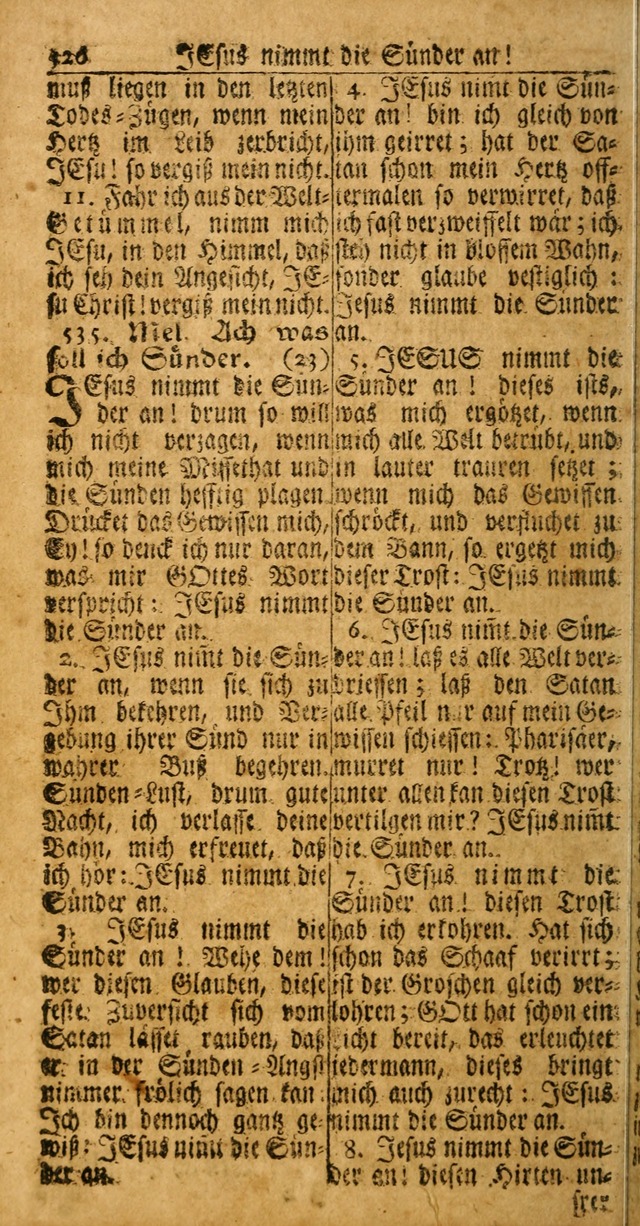 Das Kleine Davidische Psalterspiel der Kinder Zions: von alten und neuen auserlesenen Geistes-Gesängen allen wahren heuls-begierigen säuglingen der weisheit, infonderheit aber denen Gemeinden ... page 526