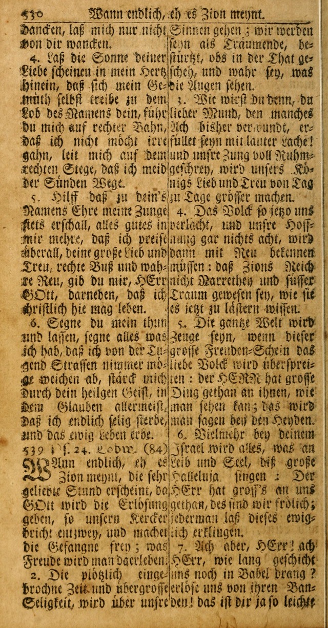 Das Kleine Davidische Psalterspiel der Kinder Zions: von alten und neuen auserlesenen Geistes-Gesängen allen wahren heuls-begierigen säuglingen der weisheit, infonderheit aber denen Gemeinden ... page 530