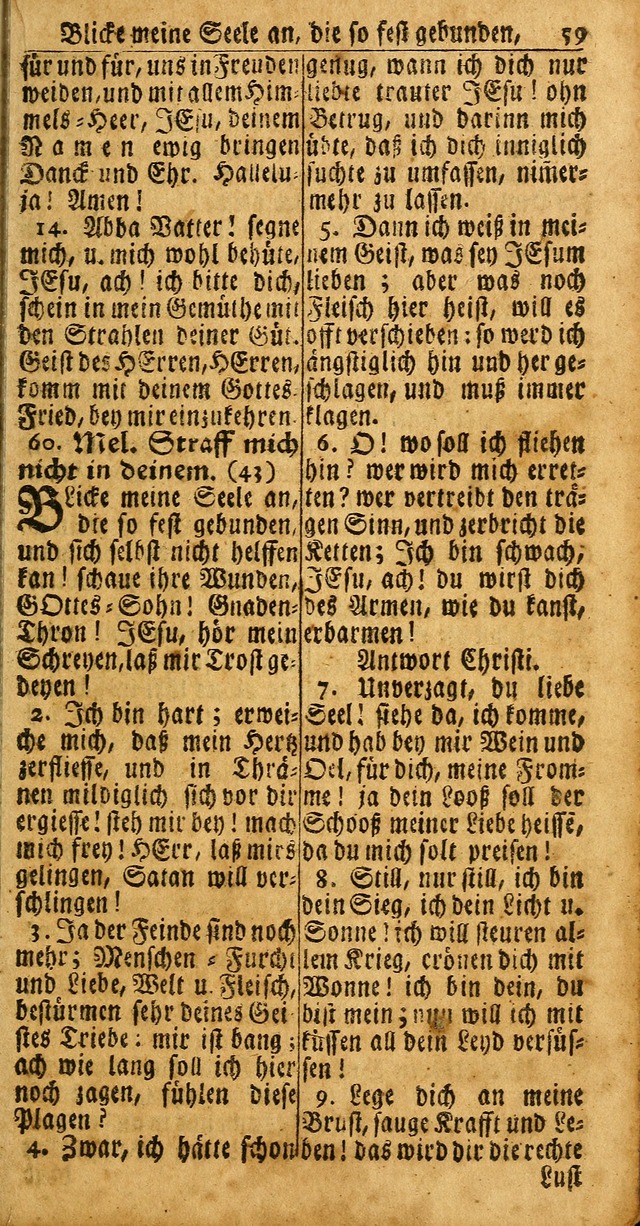 Das Kleine Davidische Psalterspiel der Kinder Zions: von alten und neuen auserlesenen Geistes-Gesängen allen wahren heuls-begierigen säuglingen der weisheit, infonderheit aber denen Gemeinden ... page 57