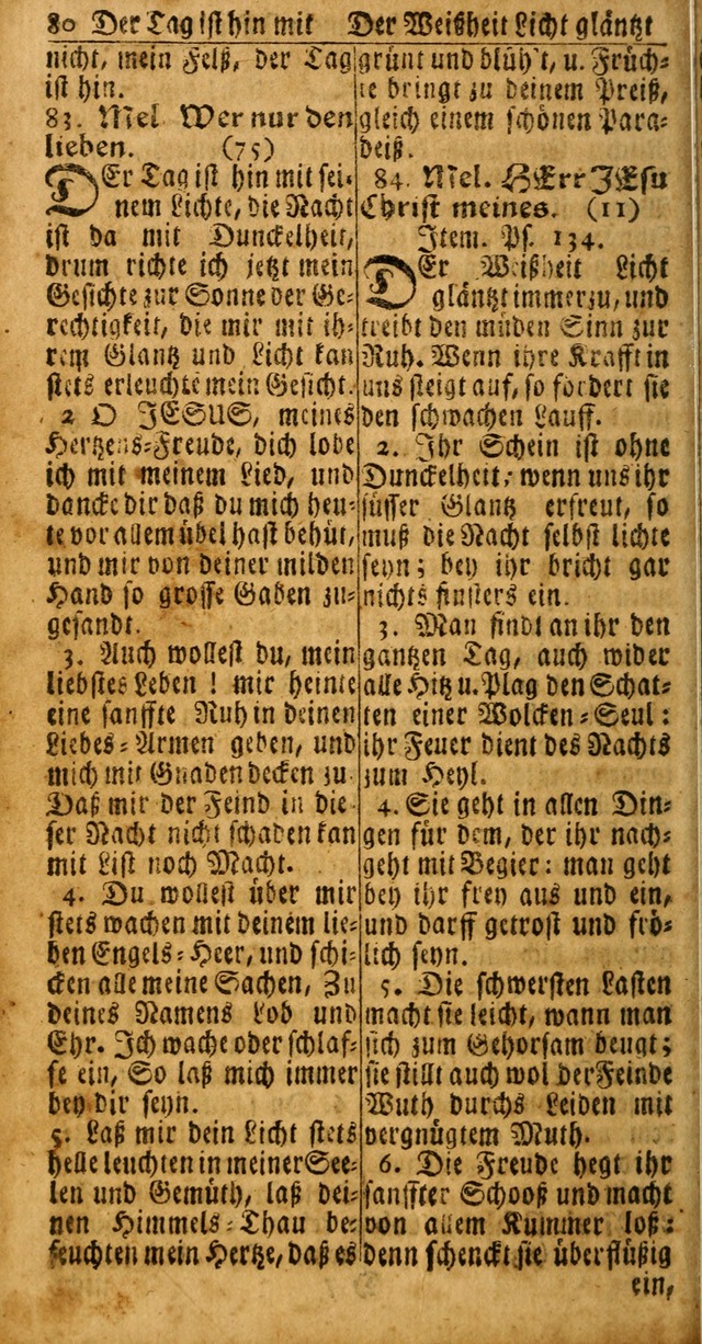 Das Kleine Davidische Psalterspiel der Kinder Zions: von alten und neuen auserlesenen Geistes-Gesängen allen wahren heuls-begierigen säuglingen der weisheit, infonderheit aber denen Gemeinden ... page 80