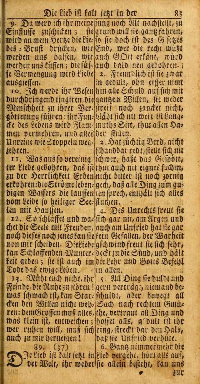 Das Kleine Davidische Psalterspiel der Kinder Zions: von alten und neuen auserlesenen Geistes-Gesängen allen wahren heuls-begierigen säuglingen der weisheit, infonderheit aber denen Gemeinden ... page 85