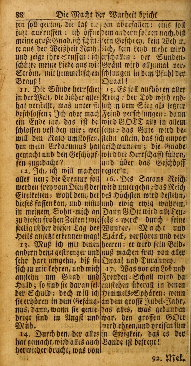 Das Kleine Davidische Psalterspiel der Kinder Zions: von alten und neuen auserlesenen Geistes-Gesängen allen wahren heuls-begierigen säuglingen der weisheit, infonderheit aber denen Gemeinden ... page 88