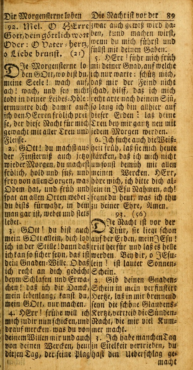 Das Kleine Davidische Psalterspiel der Kinder Zions: von alten und neuen auserlesenen Geistes-Gesängen allen wahren heuls-begierigen säuglingen der weisheit, infonderheit aber denen Gemeinden ... page 89