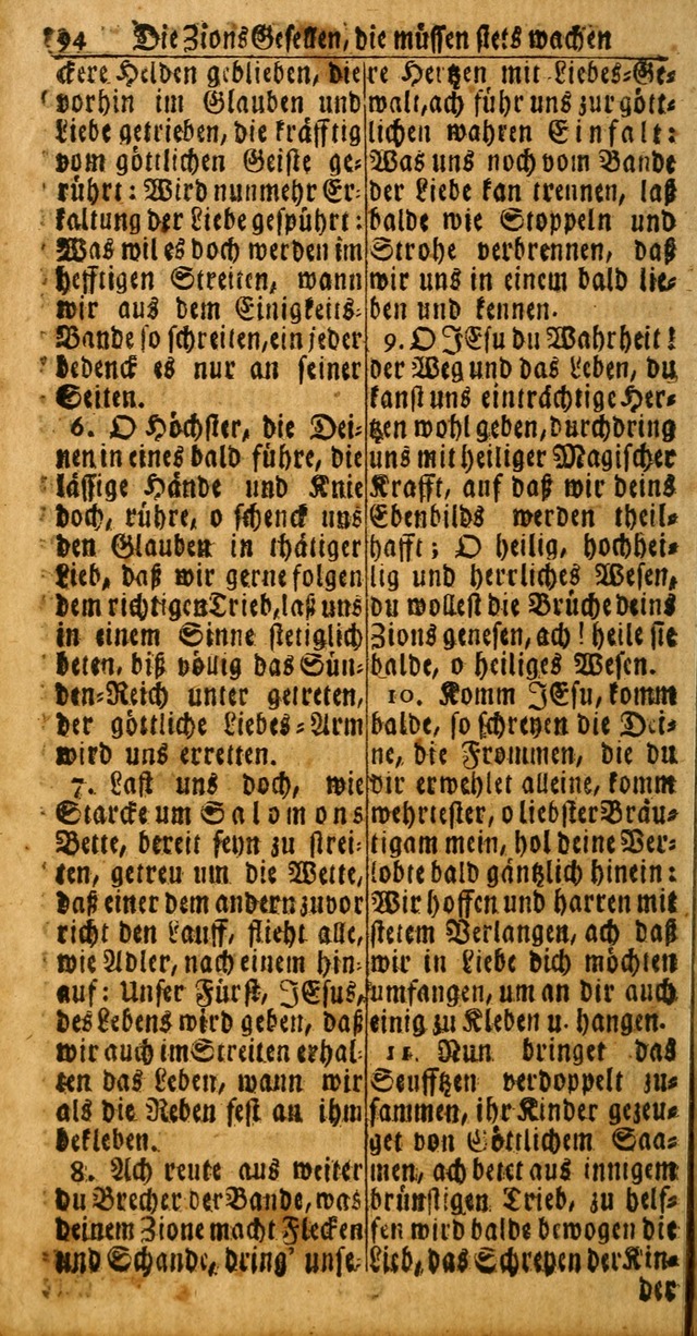 Das Kleine Davidische Psalterspiel der Kinder Zions: von alten und neuen auserlesenen Geistes-Gesängen allen wahren heuls-begierigen säuglingen der weisheit, infonderheit aber denen Gemeinden ... page 94