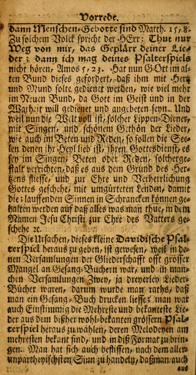 Das Kleine Davidische Psalterspiel der Kinder Zions: von alten und neuen auserlesenen Geistes-Gesängen allen wahren heuls-begierigen säuglingen der weisheit, infonderheit aber denen Gemeinden ... page viii
