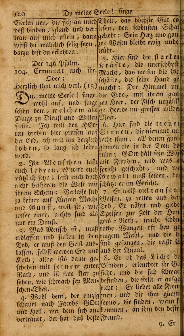 Das Kleine Davidische Psalterspiel der Kinder Zions: von alten und neuen auserlesenen Geistes-Gesängen allen wahren heils-begierigen säuglingen der weisheit, infonderheit aber denen Gemeinden ... page 100