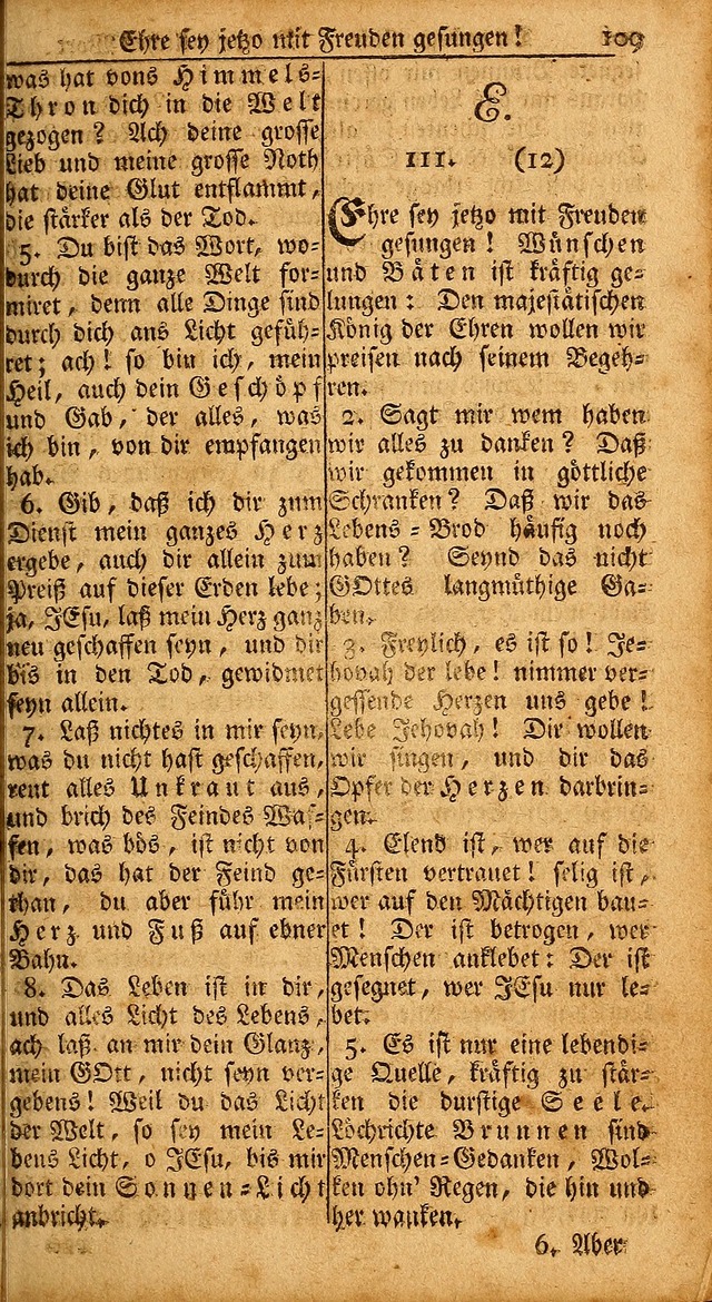 Das Kleine Davidische Psalterspiel der Kinder Zions: von alten und neuen auserlesenen Geistes-Gesängen allen wahren heils-begierigen säuglingen der weisheit, infonderheit aber denen Gemeinden ... page 109