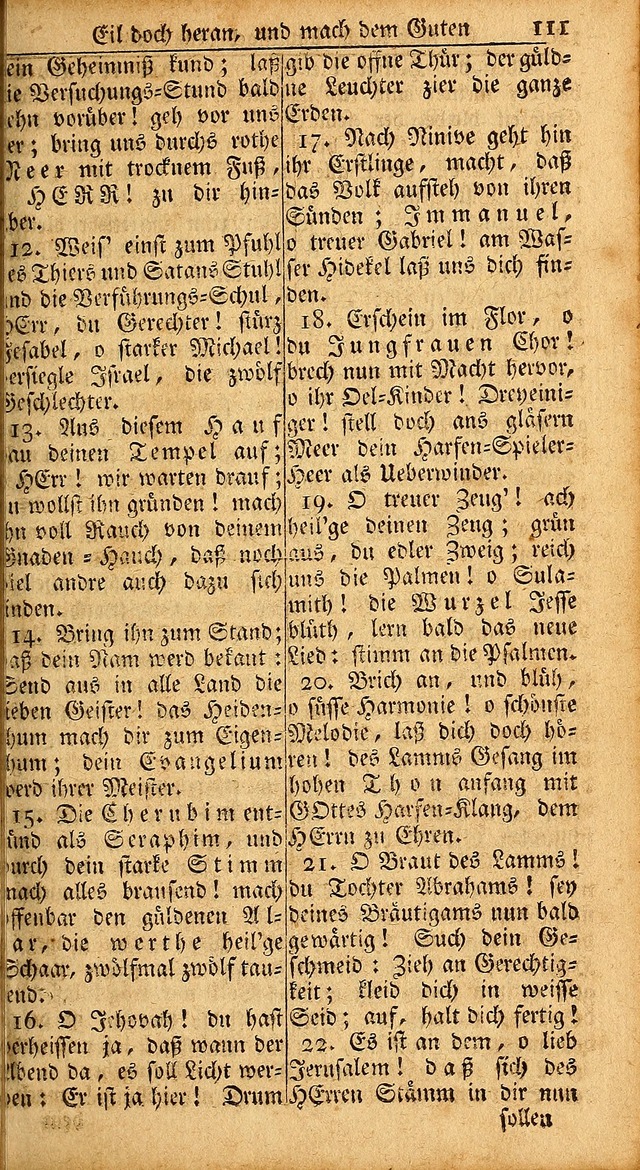 Das Kleine Davidische Psalterspiel der Kinder Zions: von alten und neuen auserlesenen Geistes-Gesängen allen wahren heils-begierigen säuglingen der weisheit, infonderheit aber denen Gemeinden ... page 111