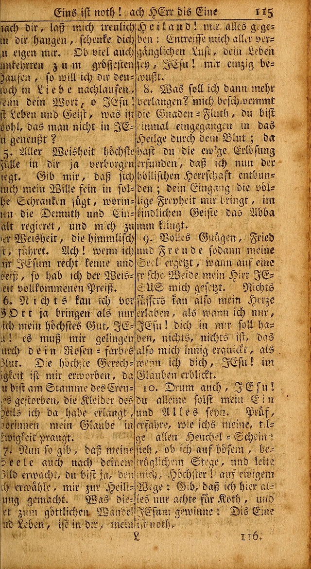 Das Kleine Davidische Psalterspiel der Kinder Zions: von alten und neuen auserlesenen Geistes-Gesängen allen wahren heils-begierigen säuglingen der weisheit, infonderheit aber denen Gemeinden ... page 115