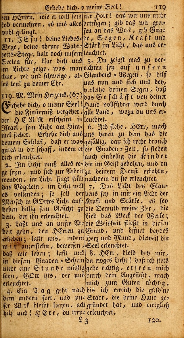 Das Kleine Davidische Psalterspiel der Kinder Zions: von alten und neuen auserlesenen Geistes-Gesängen allen wahren heils-begierigen säuglingen der weisheit, infonderheit aber denen Gemeinden ... page 119