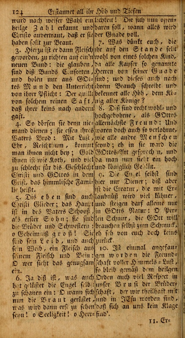 Das Kleine Davidische Psalterspiel der Kinder Zions: von alten und neuen auserlesenen Geistes-Gesängen allen wahren heils-begierigen säuglingen der weisheit, infonderheit aber denen Gemeinden ... page 124