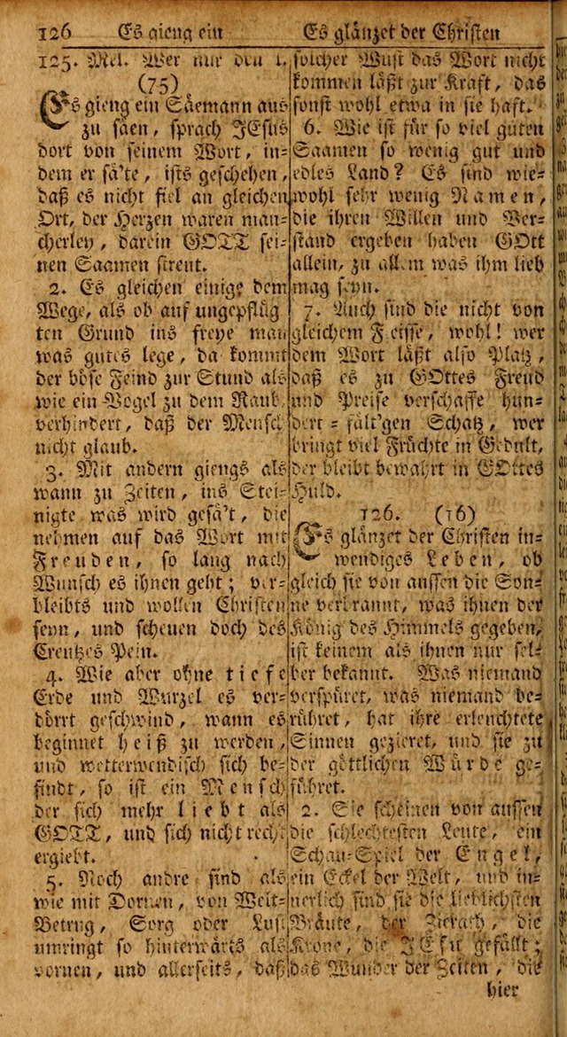 Das Kleine Davidische Psalterspiel der Kinder Zions: von alten und neuen auserlesenen Geistes-Gesängen allen wahren heils-begierigen säuglingen der weisheit, infonderheit aber denen Gemeinden ... page 126