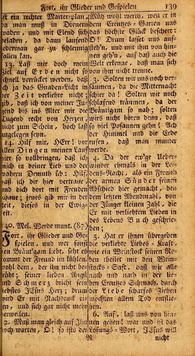 Das Kleine Davidische Psalterspiel der Kinder Zions: von alten und neuen auserlesenen Geistes-Gesängen allen wahren heils-begierigen säuglingen der weisheit, infonderheit aber denen Gemeinden ... page 139