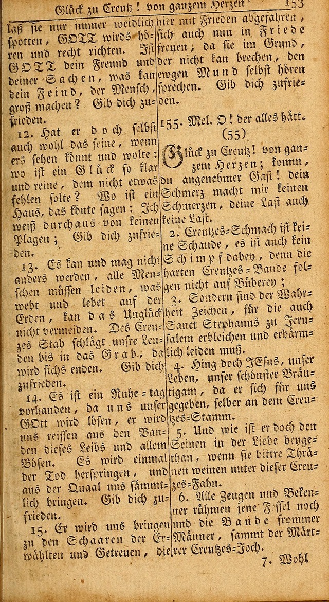 Das Kleine Davidische Psalterspiel der Kinder Zions: von alten und neuen auserlesenen Geistes-Gesängen allen wahren heils-begierigen säuglingen der weisheit, infonderheit aber denen Gemeinden ... page 153