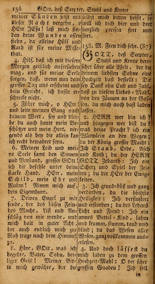 Das Kleine Davidische Psalterspiel der Kinder Zions: von alten und neuen auserlesenen Geistes-Gesängen allen wahren heils-begierigen säuglingen der weisheit, infonderheit aber denen Gemeinden ... page 156