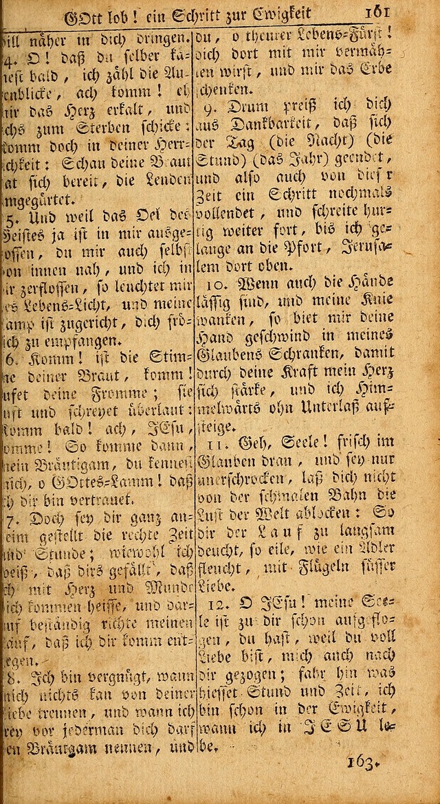 Das Kleine Davidische Psalterspiel der Kinder Zions: von alten und neuen auserlesenen Geistes-Gesängen allen wahren heils-begierigen säuglingen der weisheit, infonderheit aber denen Gemeinden ... page 161