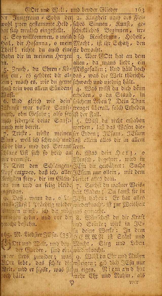 Das Kleine Davidische Psalterspiel der Kinder Zions: von alten und neuen auserlesenen Geistes-Gesängen allen wahren heils-begierigen säuglingen der weisheit, infonderheit aber denen Gemeinden ... page 163