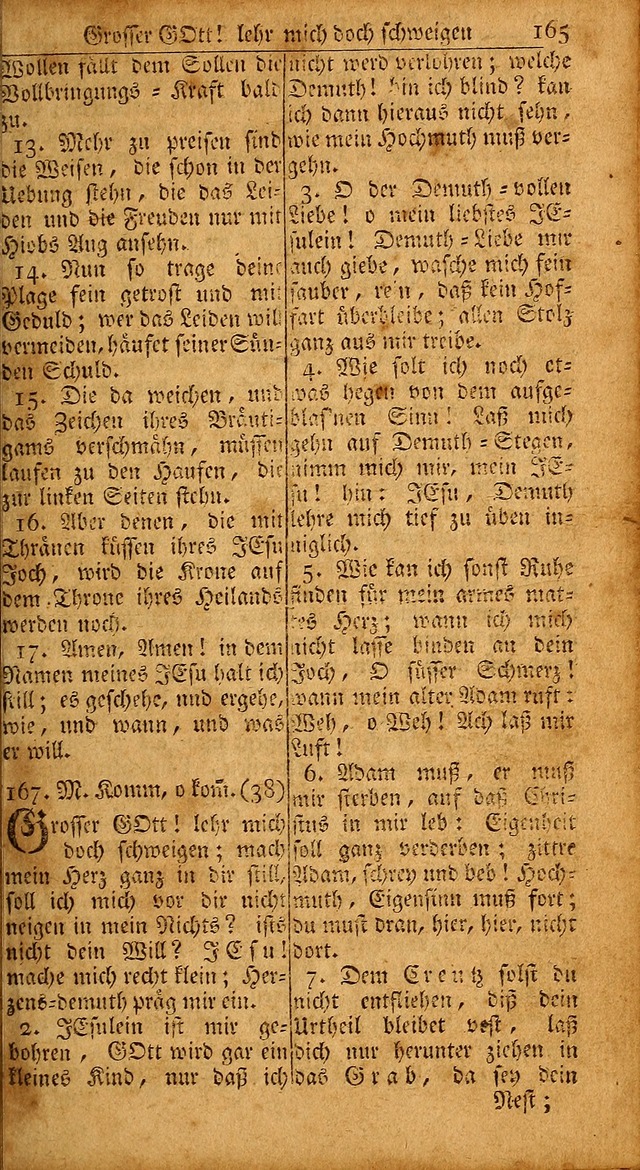 Das Kleine Davidische Psalterspiel der Kinder Zions: von alten und neuen auserlesenen Geistes-Gesängen allen wahren heils-begierigen säuglingen der weisheit, infonderheit aber denen Gemeinden ... page 165