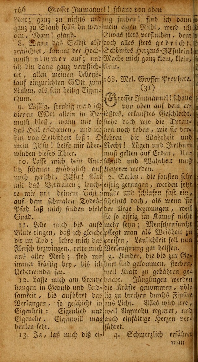 Das Kleine Davidische Psalterspiel der Kinder Zions: von alten und neuen auserlesenen Geistes-Gesängen allen wahren heils-begierigen säuglingen der weisheit, infonderheit aber denen Gemeinden ... page 166