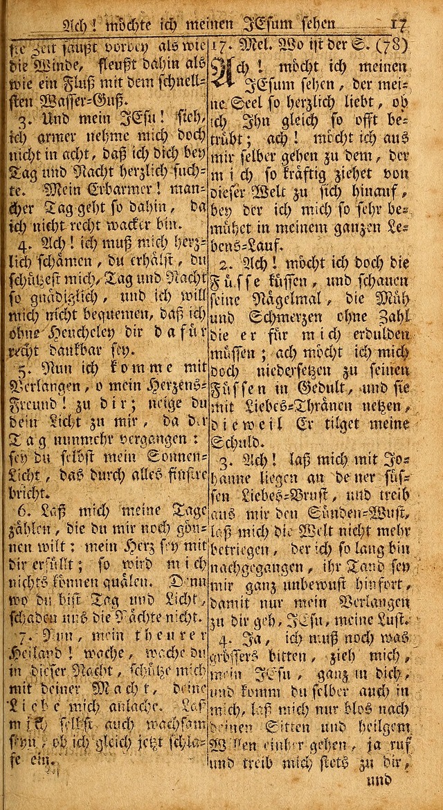 Das Kleine Davidische Psalterspiel der Kinder Zions: von alten und neuen auserlesenen Geistes-Gesängen allen wahren heils-begierigen säuglingen der weisheit, infonderheit aber denen Gemeinden ... page 17